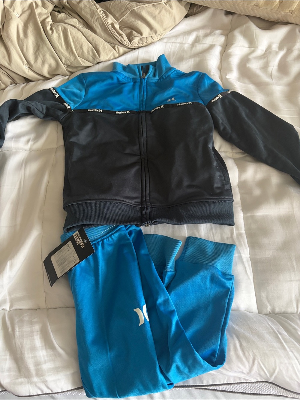 Hurley Blue & Black Kids' Track Set Jacket and Pants - 3T NWT
